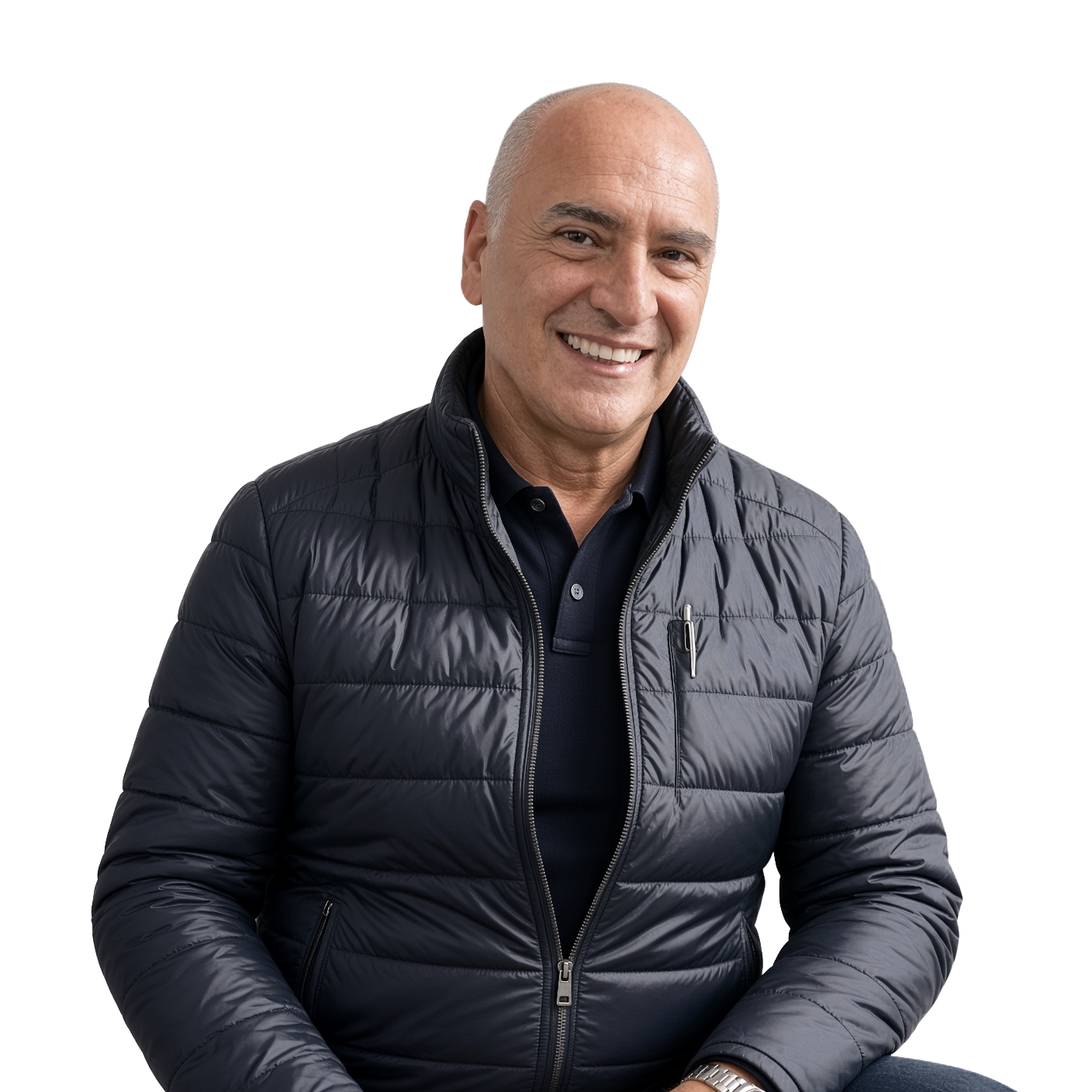 Iván José Moya Jiménez, sonriendo, con chaqueta azul marino.